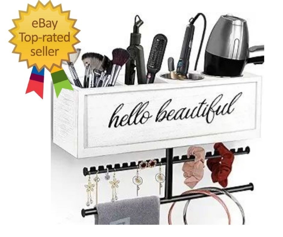Rustic Hair Dryer Holder Wall Mounted,Hair Styling Tools & Accessories Organizer