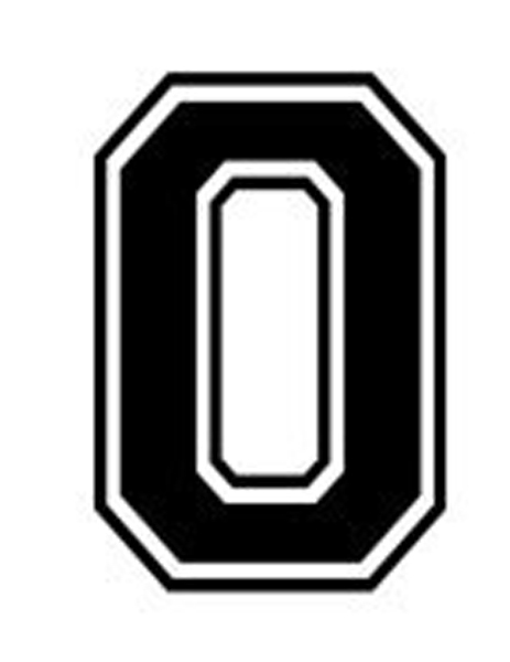 Varsity College Lettering – Letter O – Car Tablet Vinyl Decal