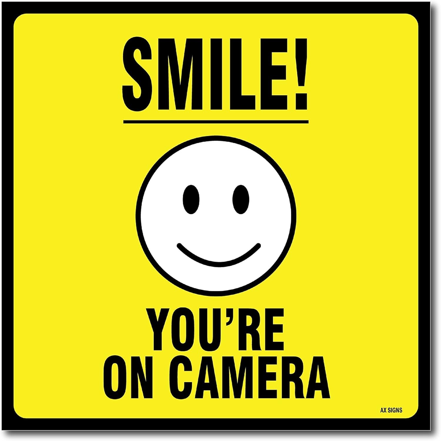 (4 Pack) Smile You Are on Camera Sticker 5.5 X 5.5 Inches