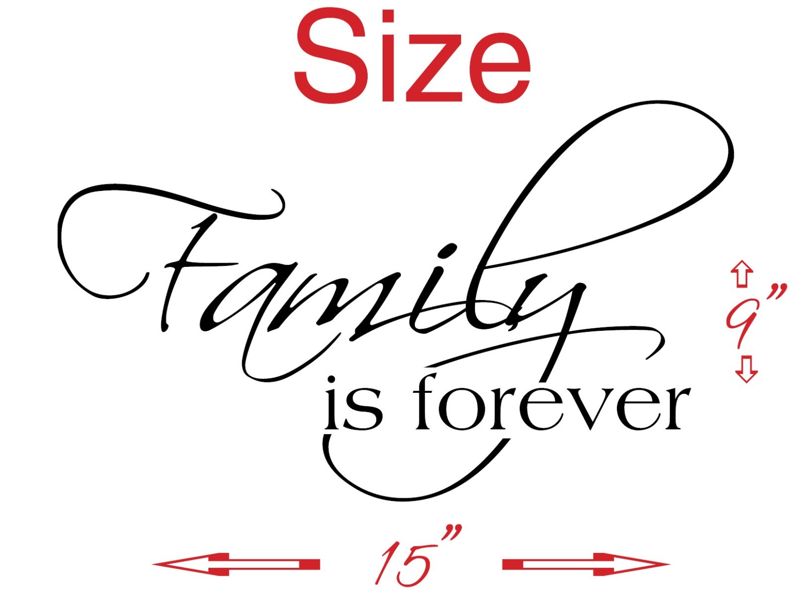 FAMILY IS FOREVER wall vinyl sticker inspirational art romantic quote 12 COLORS