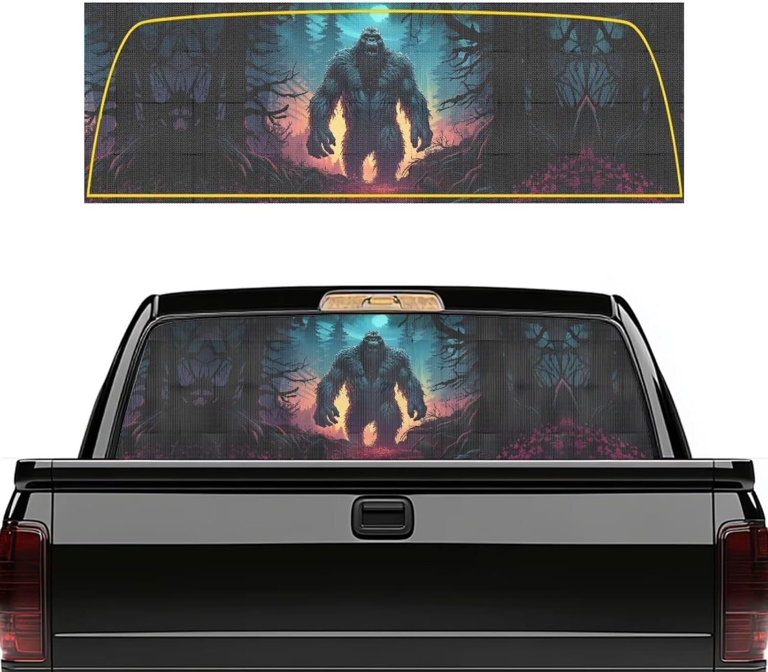 Truck Rear Window Decal Graphic Perforated Sticker Car Window Decal Bigfoot