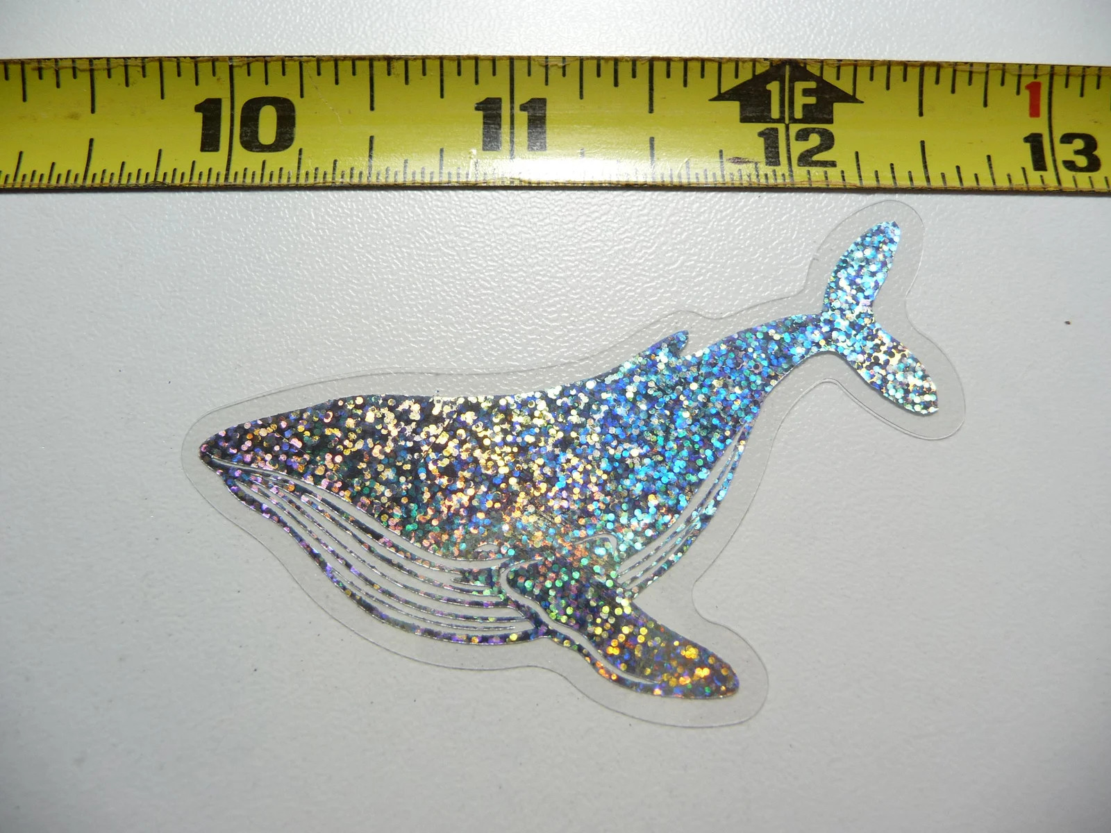 HOLOGRAPHIC HUMPBACK WHALE SMALL STICKER DECAL OCEAN SEA LIFE SPARKLE