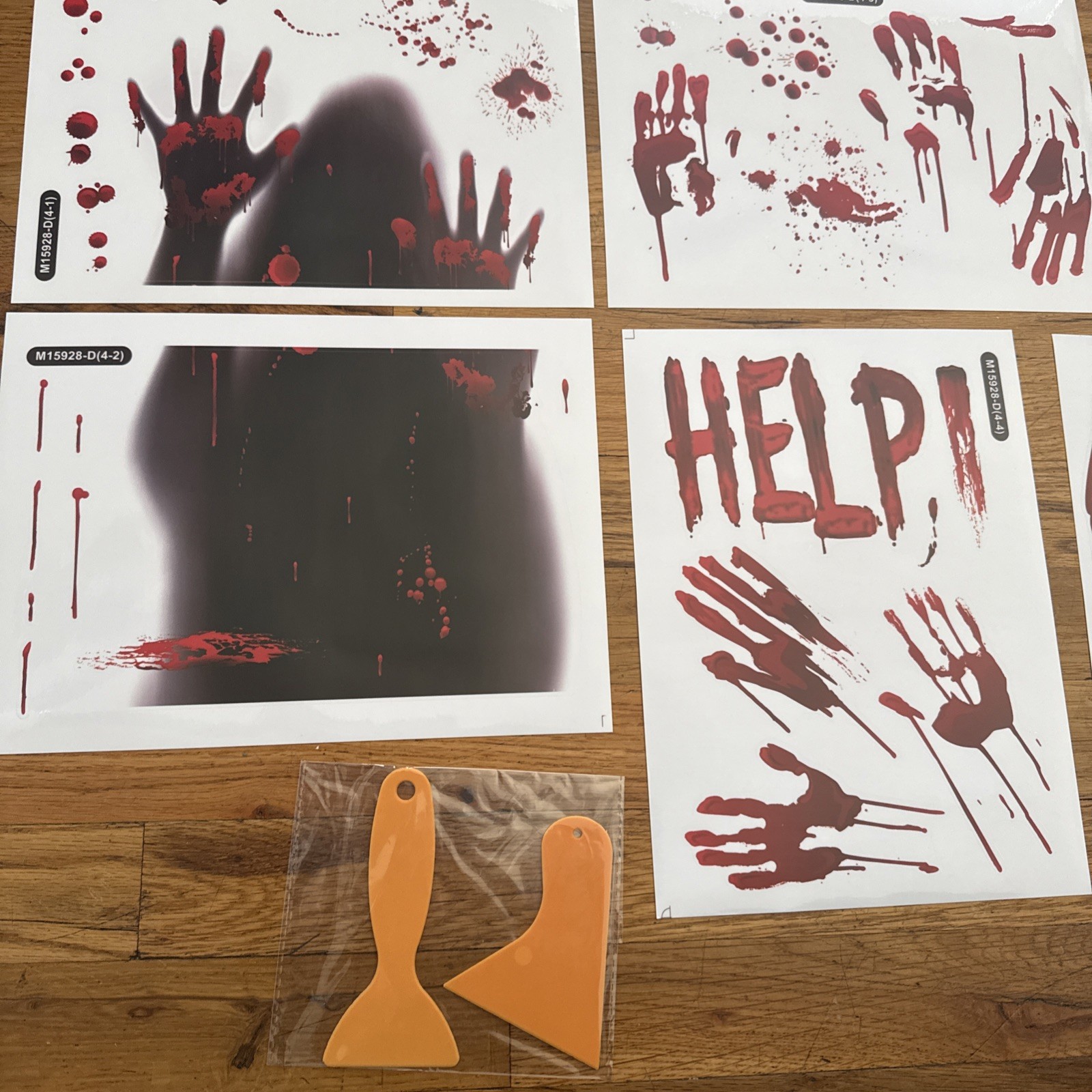 12 sheets of Bloody Handprint Footprint Window Stickers Wall Stickers /Halloween