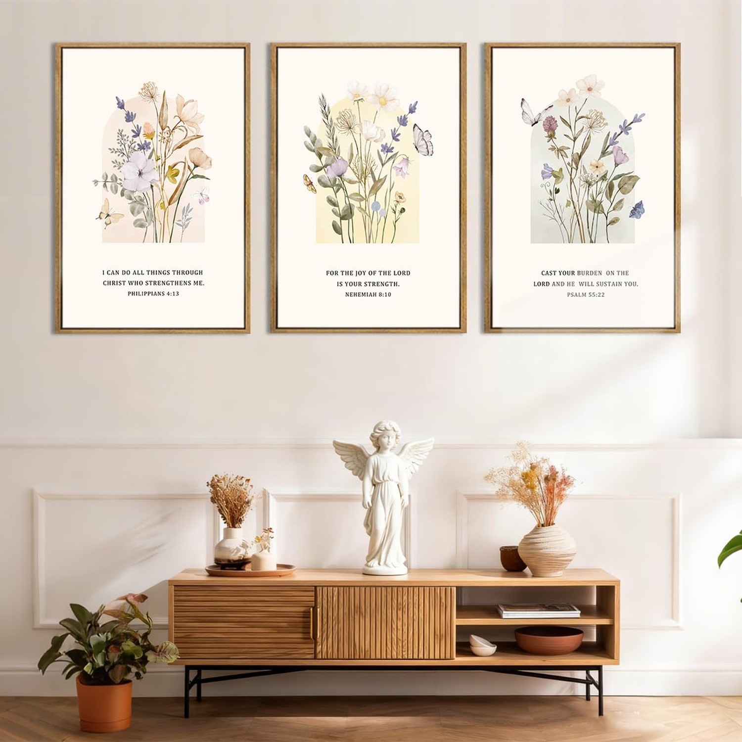 IARTTOP Extra Large Christian Easter Wall Art Framed 24×36 Inch Floral Bible …