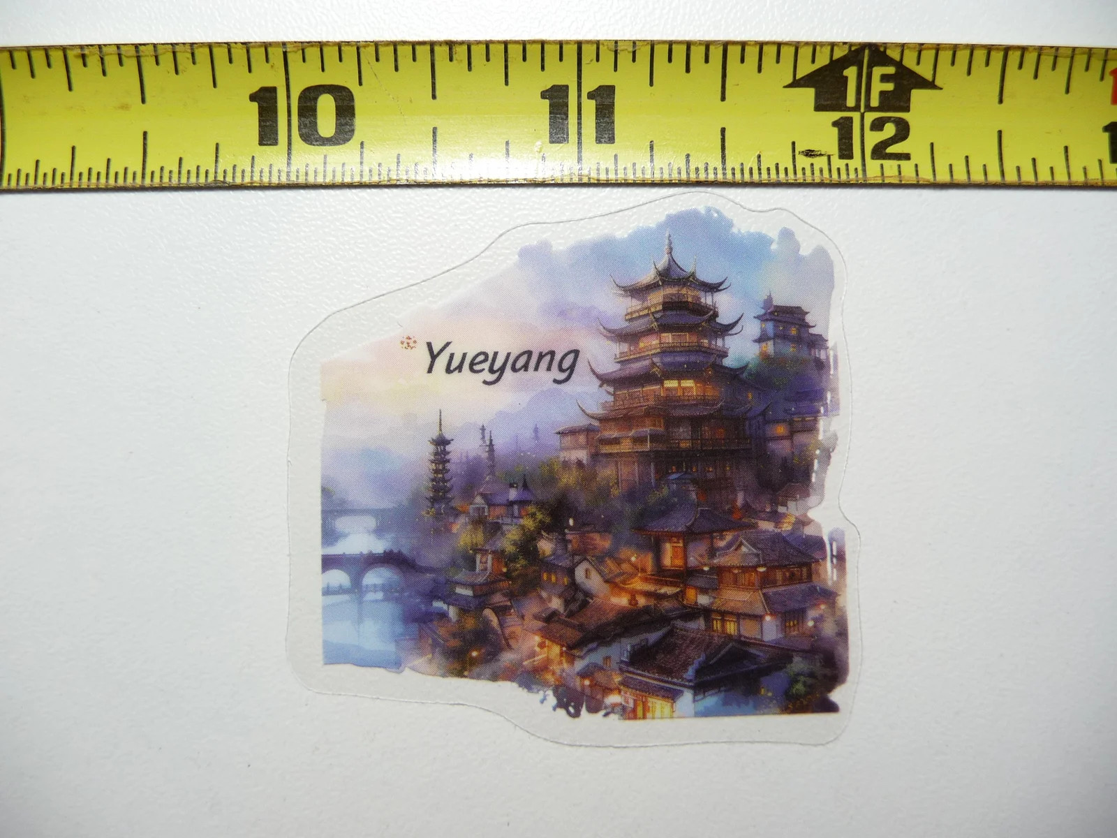 YUEYANG CHINA SMALL STICKER DECAL TRAVEL VIEW SITE COLORFUL VISIT VACATION