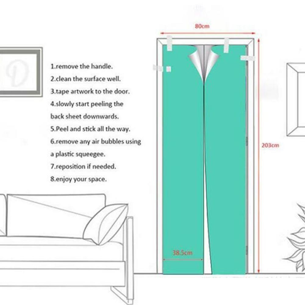 Wall Sticker Door Cover Decals Decor Furniture 1set Bedroom Home Murals