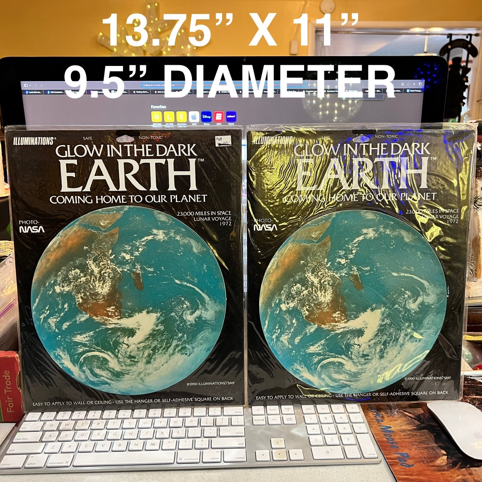 NEW 2-PACK 9.5” Glow In The Dar Earth Homeschoolers, Astronomy, Science Biology