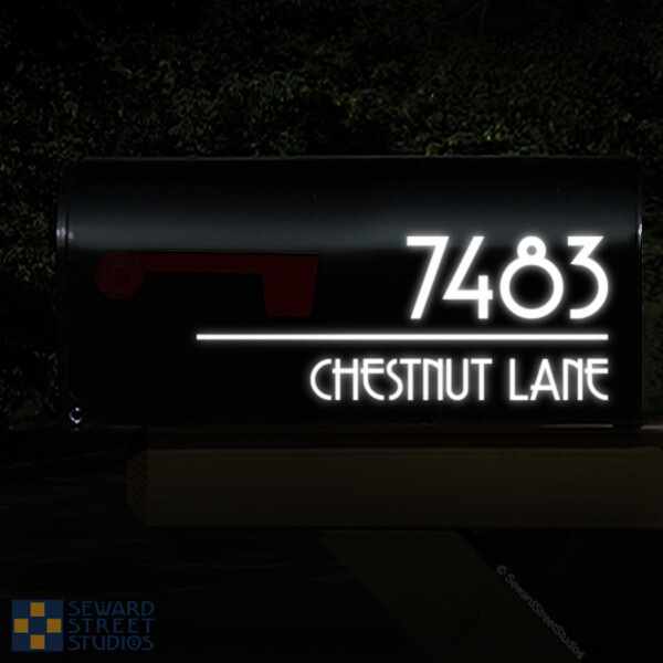 Reflective Address Number & Street Name Decal, Personalized Custom – 1326R-WT