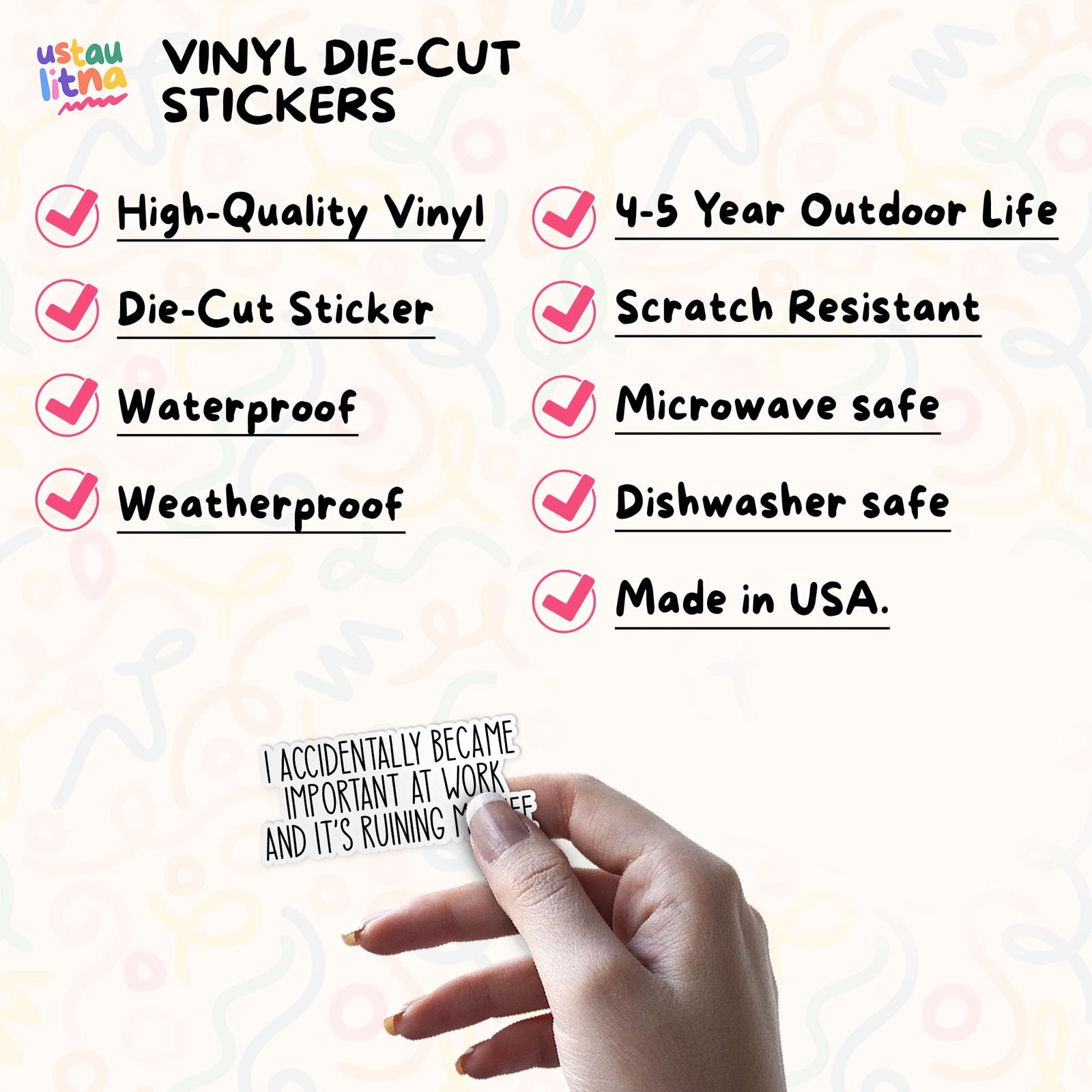 (3Pcs) I Accidentally Became Important At Work and Its Ruining Life Sticker F…