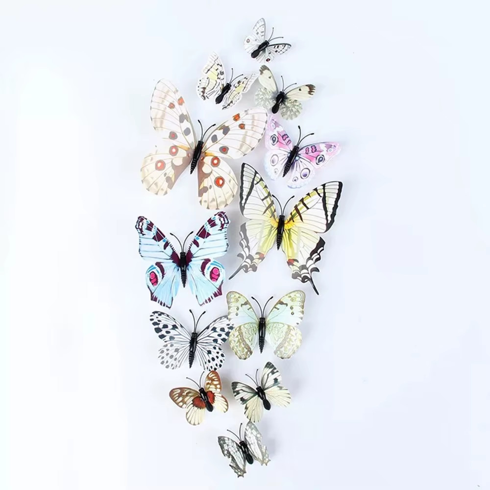 12Pcs 3D Butterfly Wall Stickers Diy Stationery Sticker Handmade Craft Supplies
