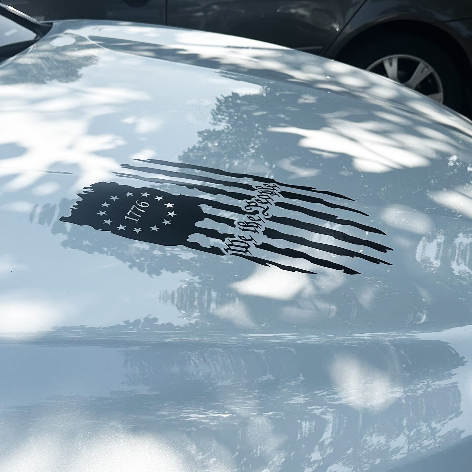 American Flag Truck Decal Vinyl Tailgate Sticker for Cars and Walls 16x9in