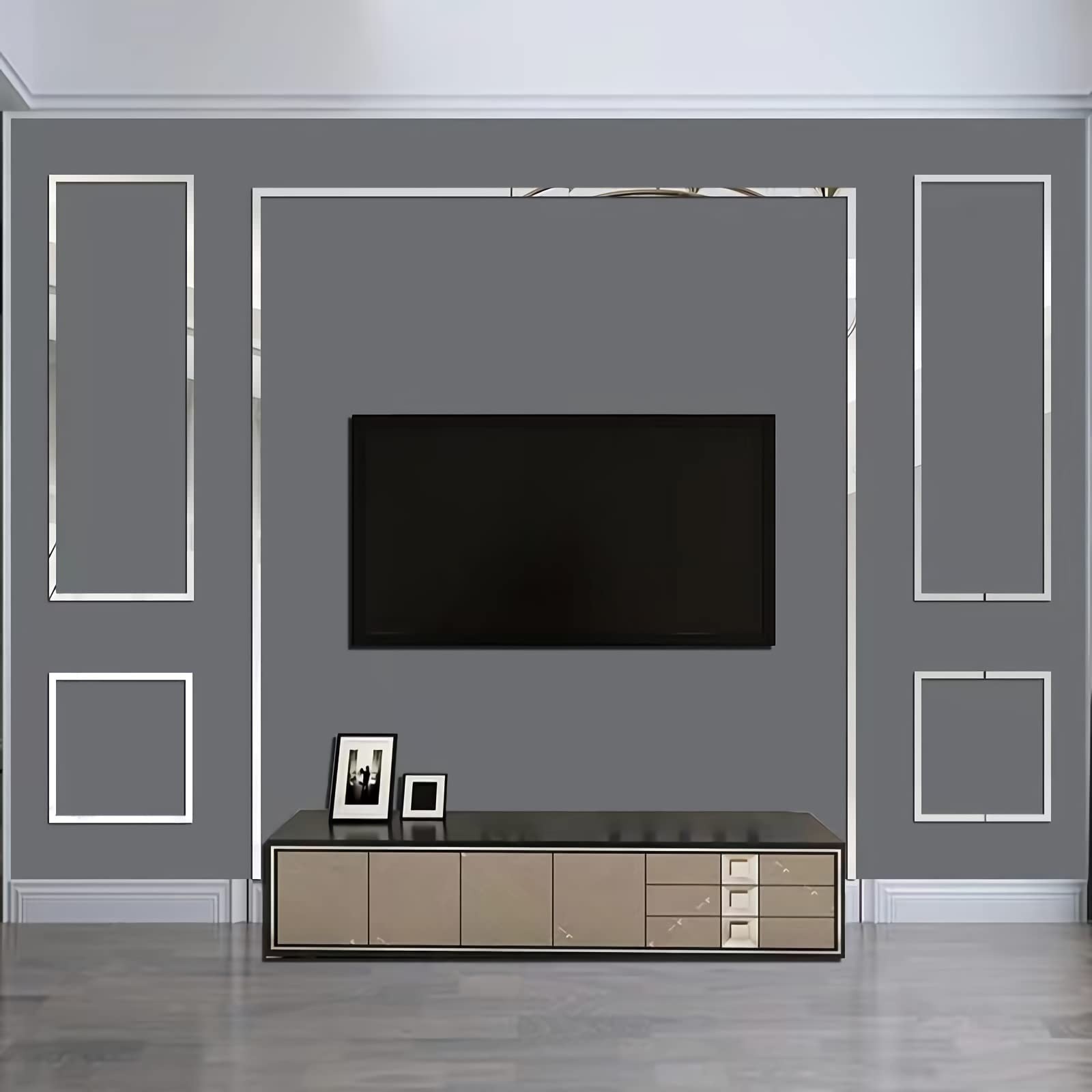 19.7 Ft. Mirror Wall Stickers, -Adhesive Acrylic Mirror Tiles, Removable Deca…