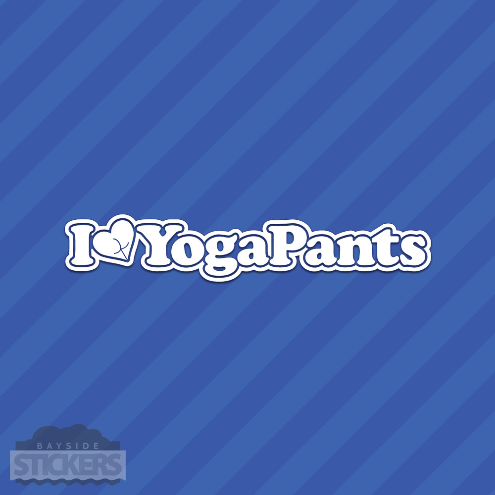 I Love Yoga Pants Heart Vinyl Decal Sticker