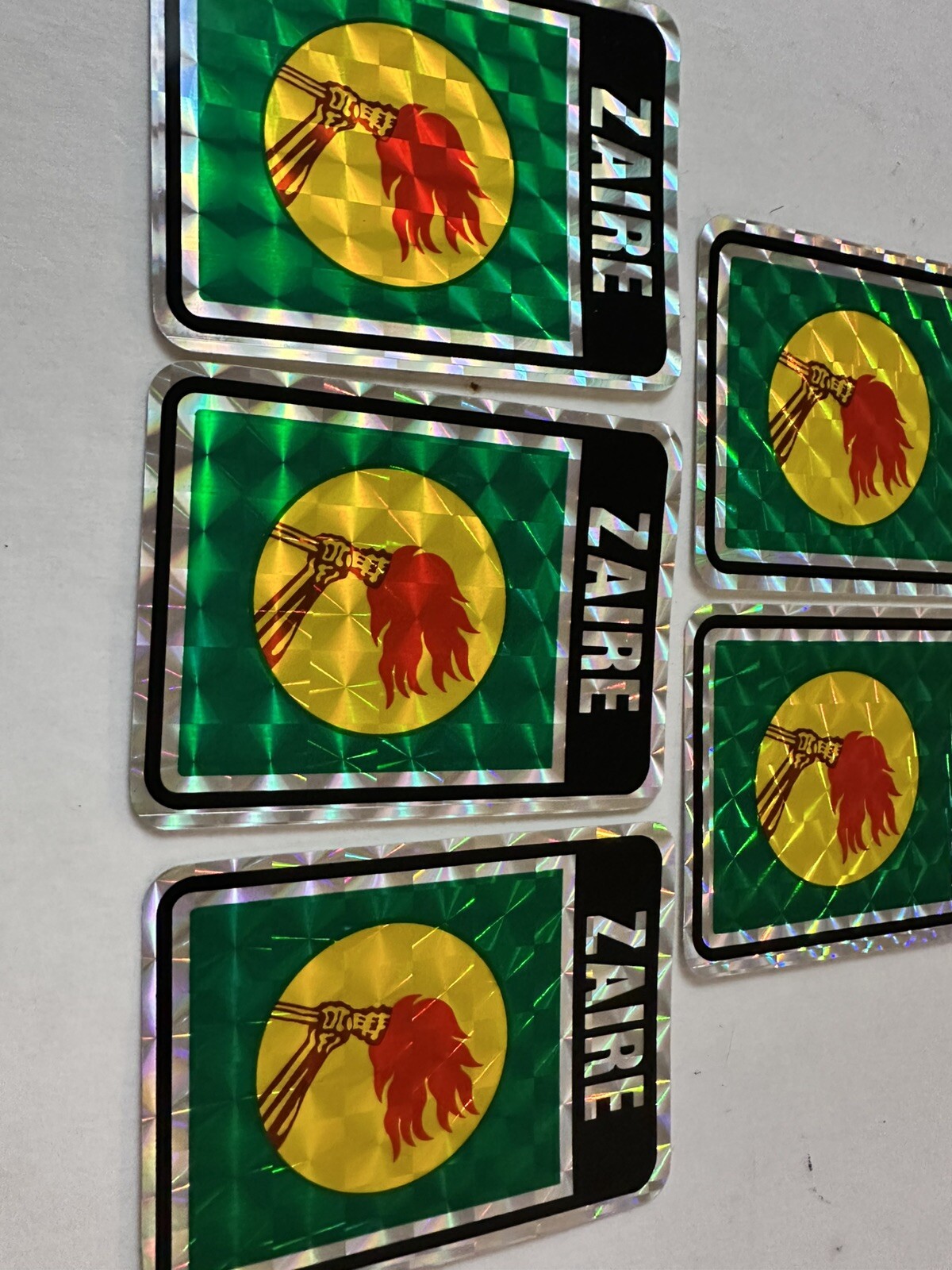 Lot Of 5 Zaire Country Flag Sticker Decal – New Old Stock!