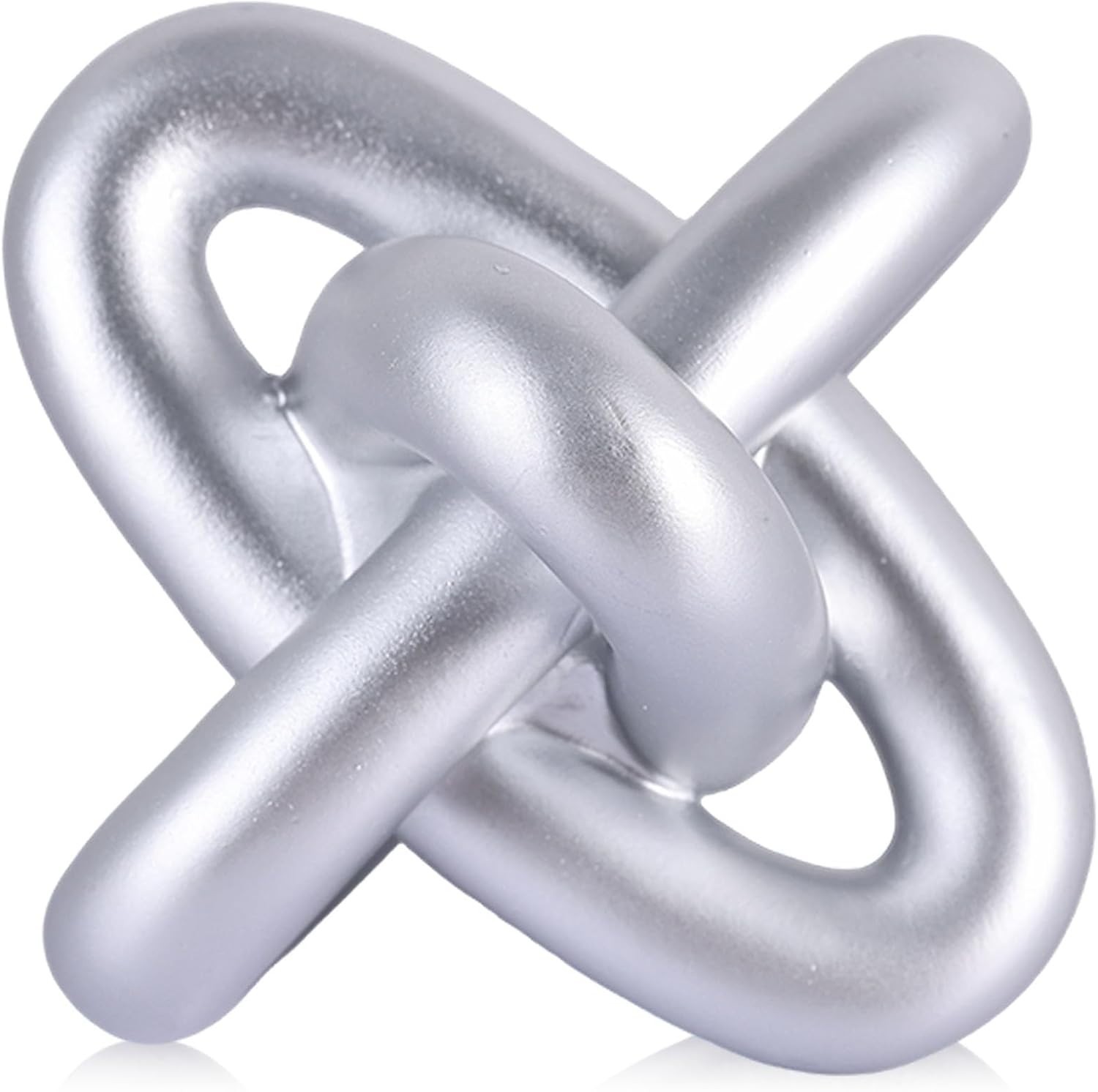 Compact Silver Knot Decor 5.5" – Versatile Abstract Sculpture for Any Room