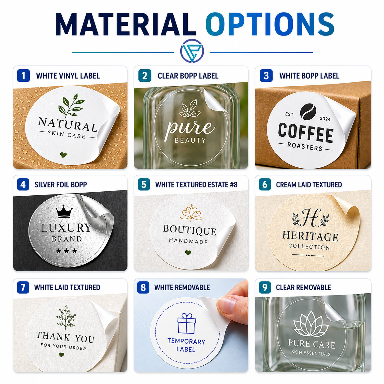 Personalized Roll Labels Rounded Rectangle Stickers for Business Packaging, 250