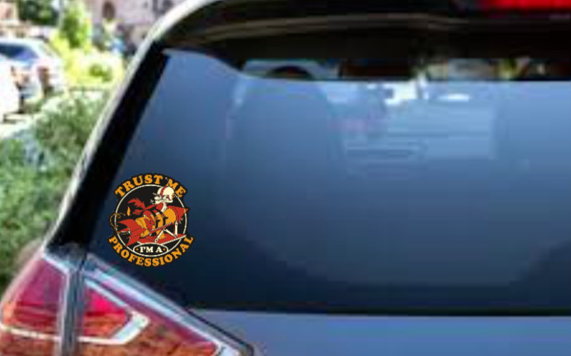 Wiley – Trust Me I'm A Professional – 4" Vinyl Decal Car Window Trailer Cooler