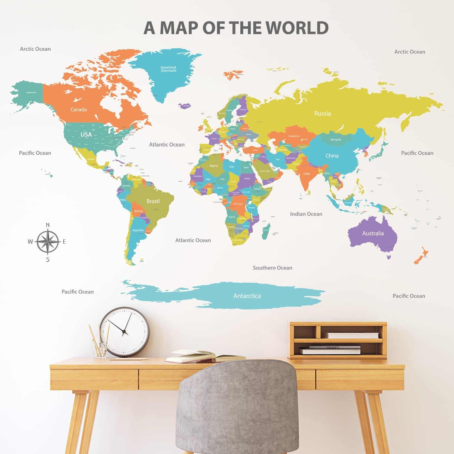 DECOWALL DL3-2302 Colourful World Wall Stickers Decals Poster Art Board Tapes…