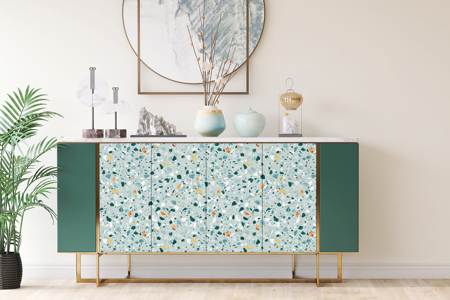 Worktop Covering Stickers Self Adhesive Vinyl Wrap Tekstrua Terrazo 100×50