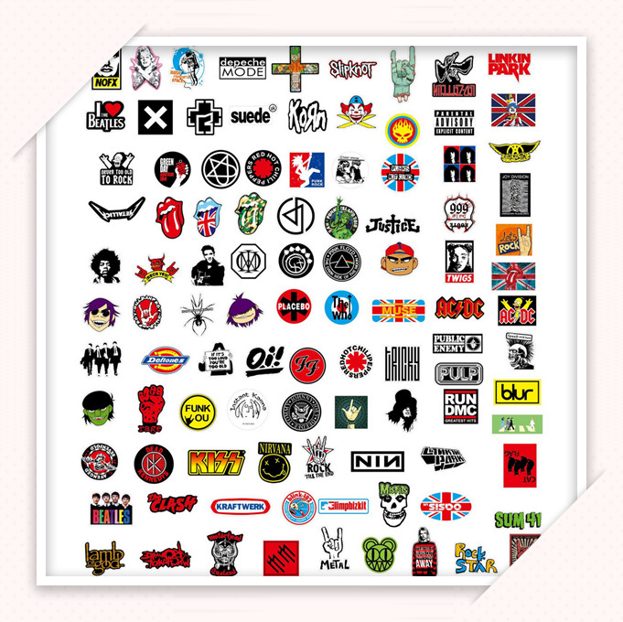 100 Pcs Rock Band Stickers Lot Punk Music Heavy Metal Bands Sticker Decal