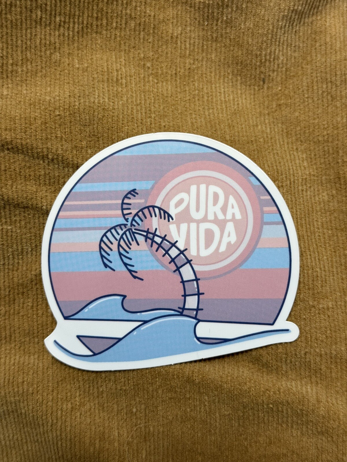 Pura Vida beach palm tree sticker