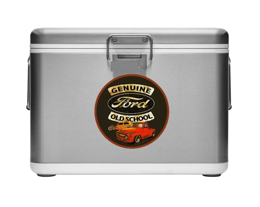 Car Classics "Ford Old School" – 4" Handmade Vinyl Decal Cooler Vehicle Laptop