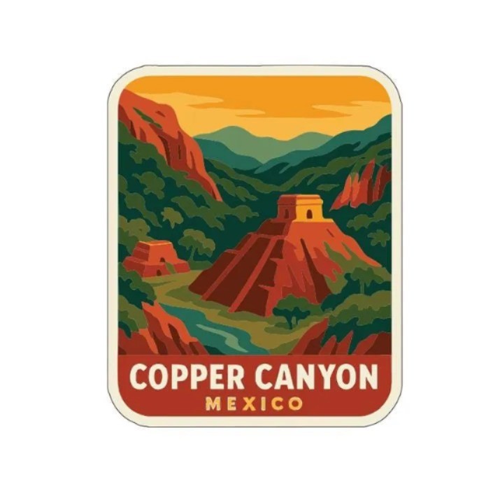 Copper Canyon Mexico Iron On Heat Transfer Vinyl HTV Die-Cut Symbolic Landmark
