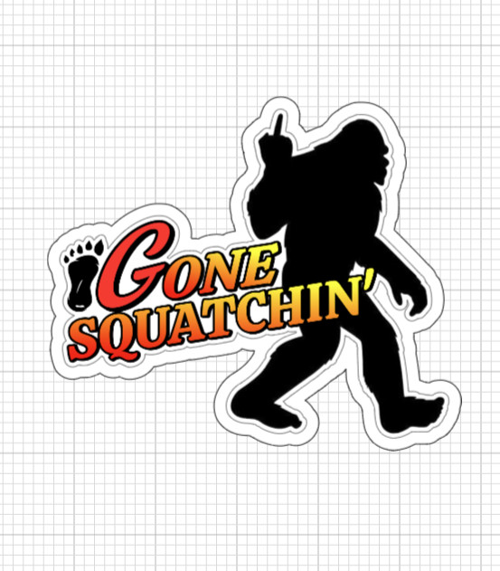 (2) Gone Squatchin Bigfoot Middle Finger Vinyl Decal Sticker Sasquatch Flip Off