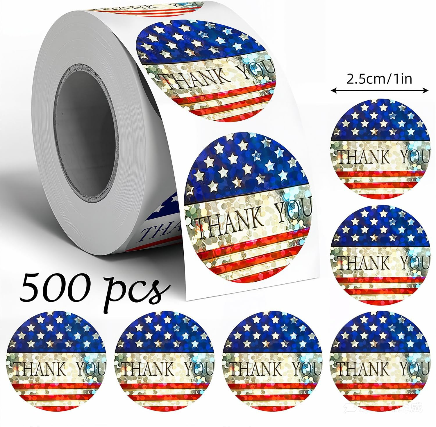 American Flag Thank You Stickers 500 Pcs 4th of July Patriotic Labels