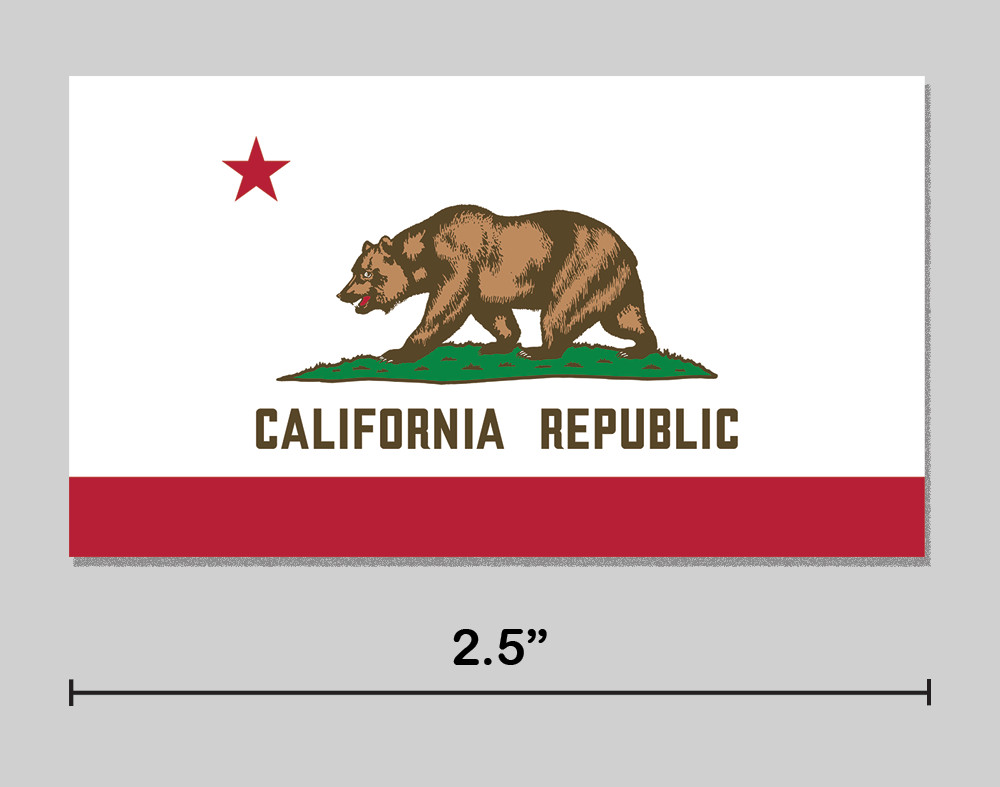 California Sticker CA State Flag 2.5" Vinyl Decal