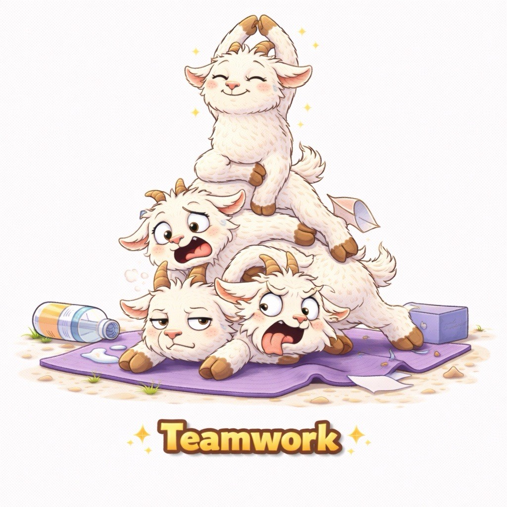 Funny Goat Yoga Sticker Set 12 Pack Cute Meme Relatable Humor with Bonus