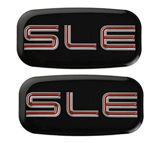 2X SLE Emblems 3D Nameplate Sticker Replacement for GMC Chevrolet Sierra