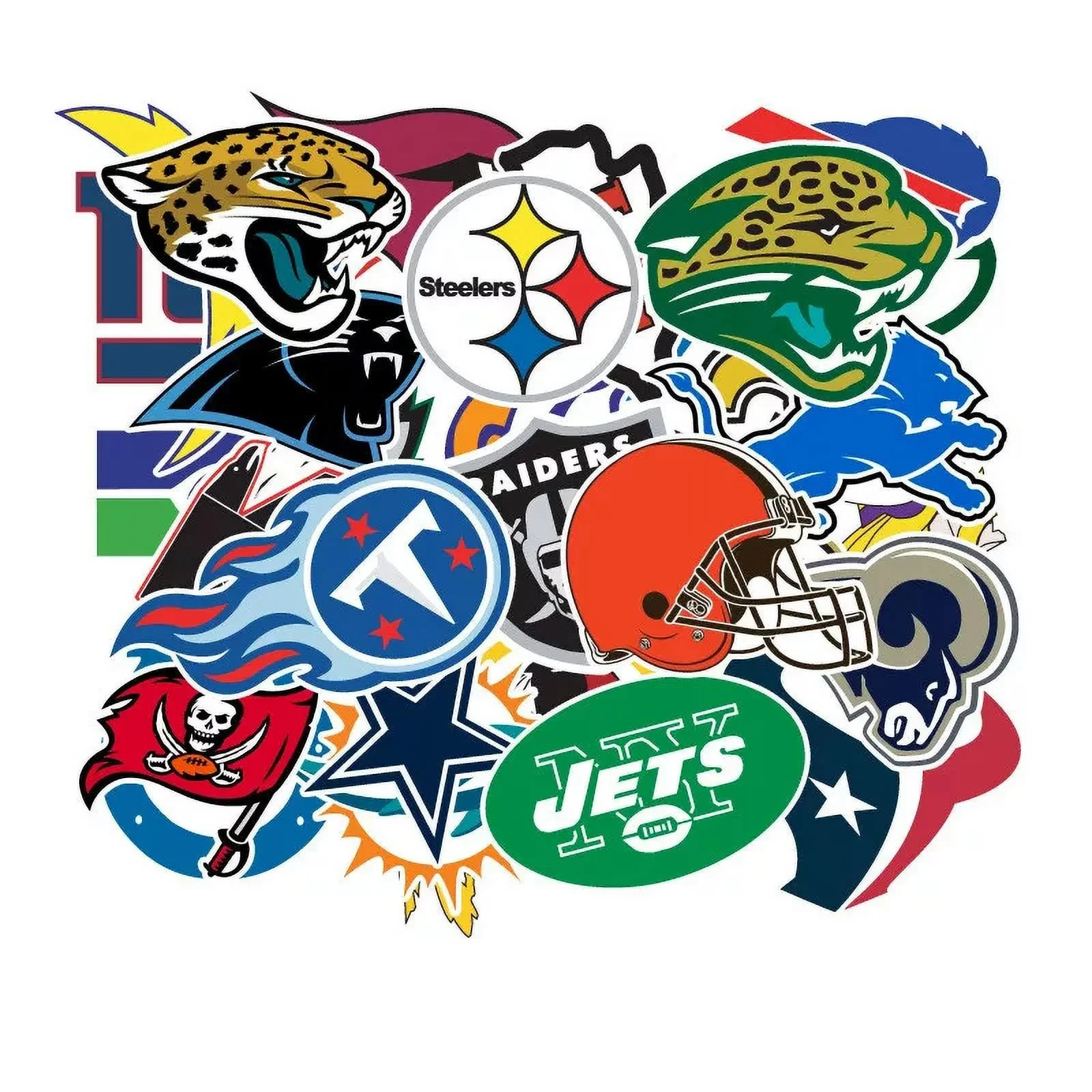 32 NFL Teams Logo Decal Vinyl Stickers Set for Skateboard Laptop Football Fans