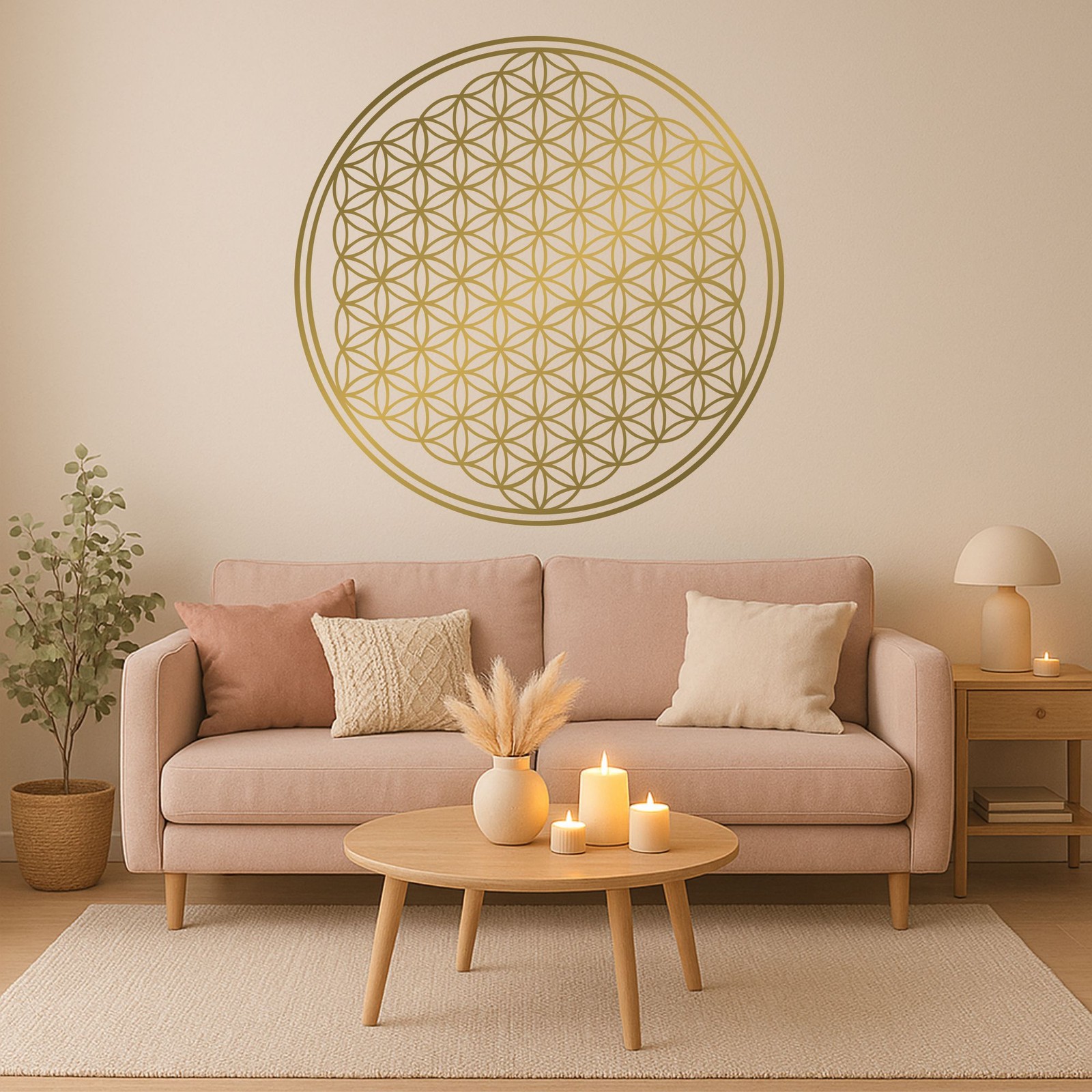 Flower of Life Wall Decal Ornament Symbol Flower of Life Wall Decor Sticker D…