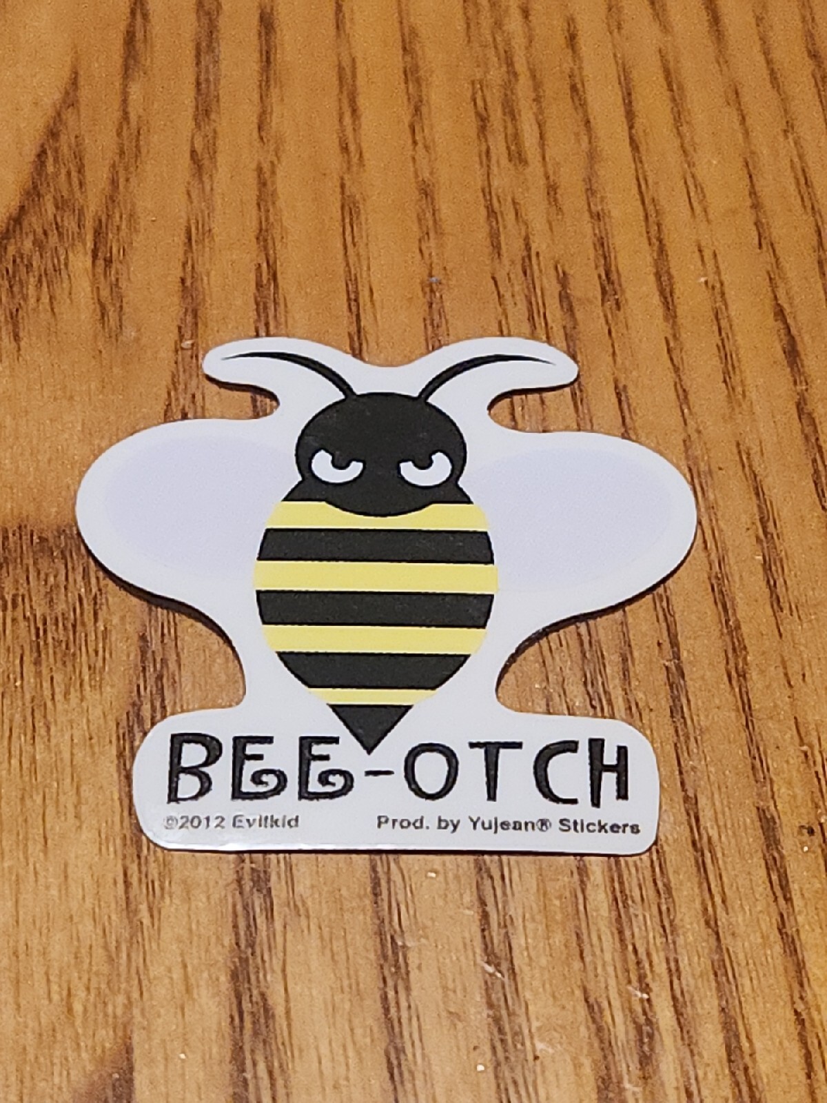 Evilkid Famous Bee-Otch Mini 2.25"x2.25" Vinyl Die-Cut Window Sticker Decal