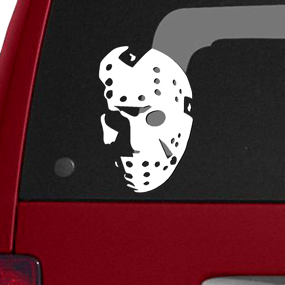 Jason Voorhees Mask Michael Myers 2 White Vinyl Decals Horror Movie Halloween