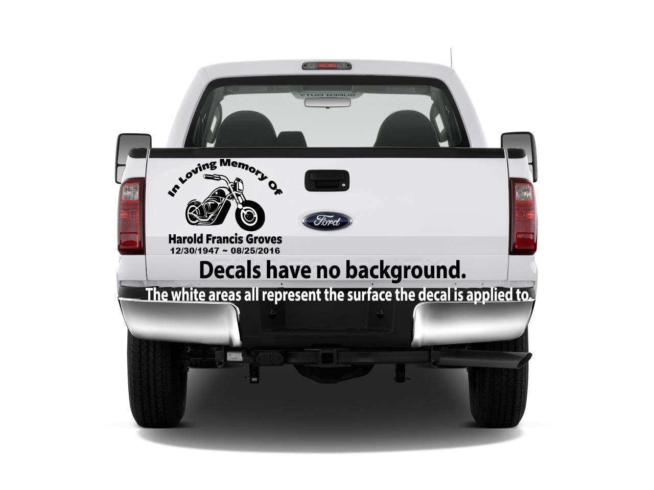 In Loving Memory – Chopper Bike Motorcycle Sticker Decal Memorial Personalized