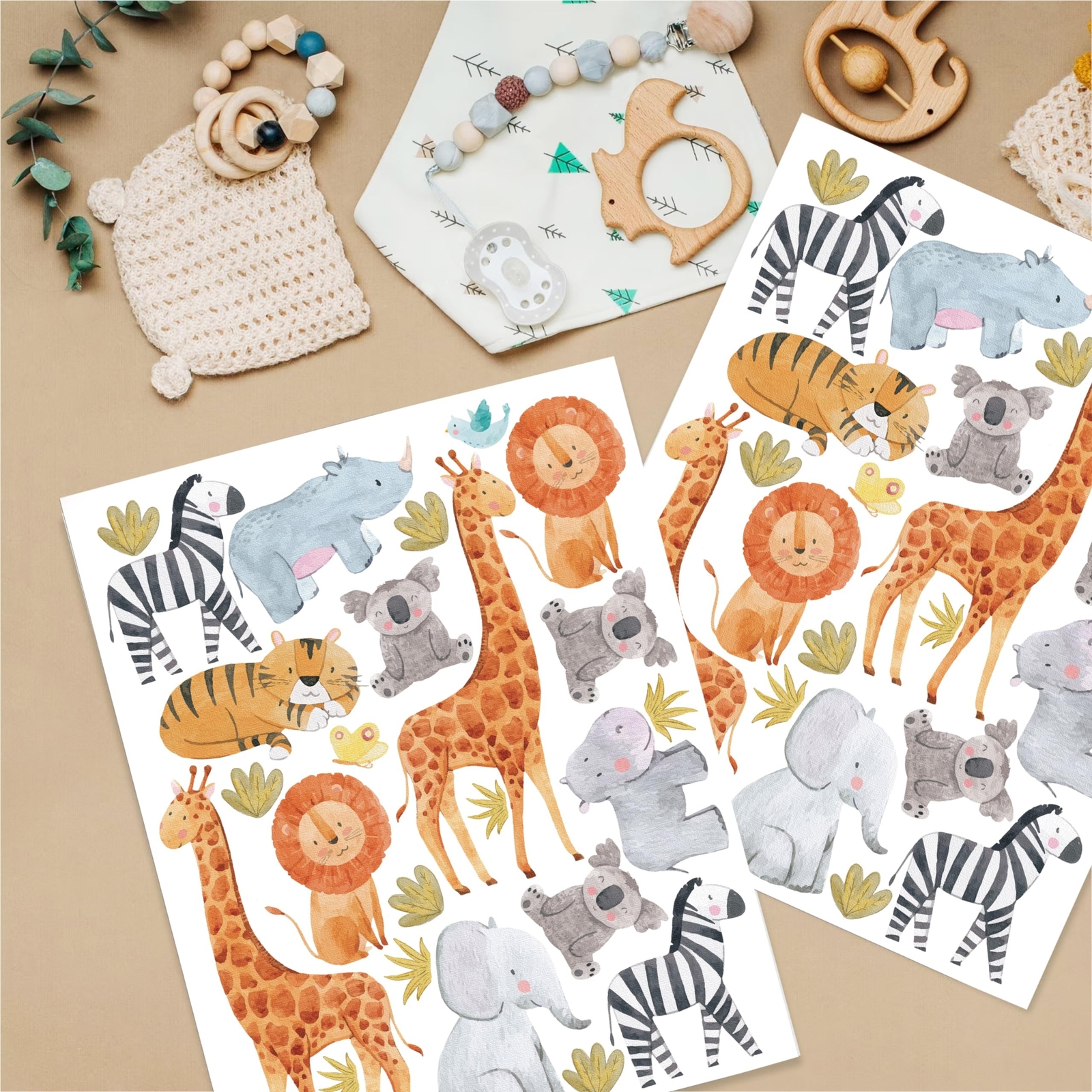 Animals Wall Decals for Kids, Jungle Removable Wall Stickers Toddler Boy Girl…