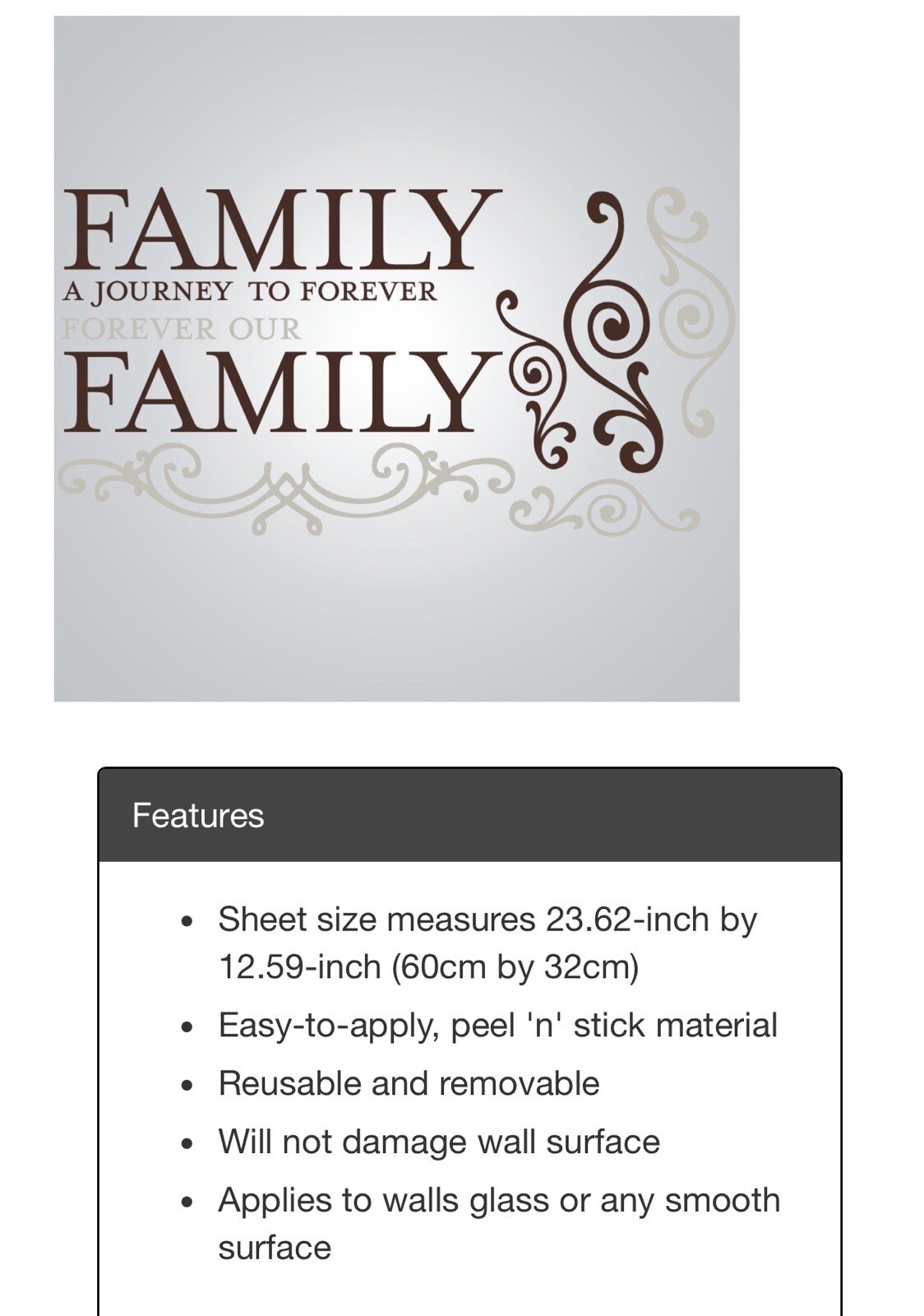 DCWV Decal Wall Art Sticker “ Family A Journey To Forever”
