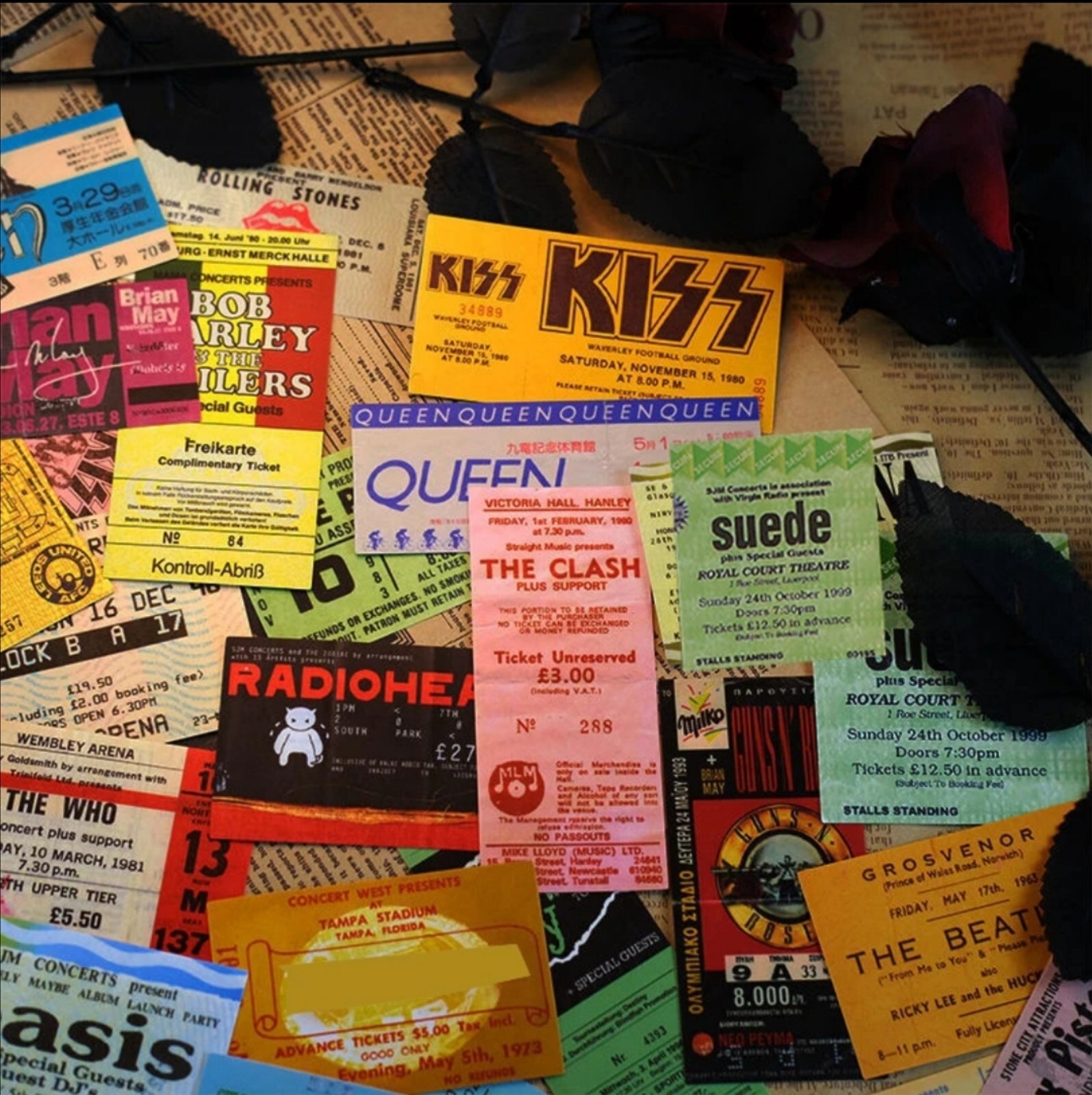 10 PCS Fake Classic Hard Rock Band Music Concert Ticket Stickers BRAND NEW
