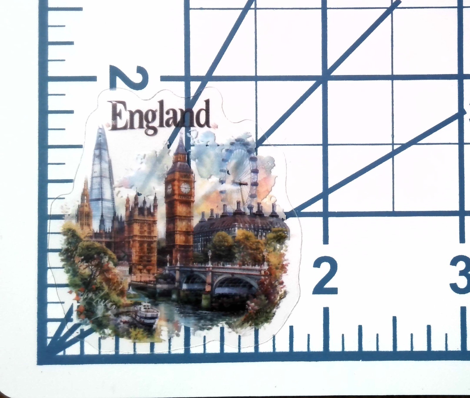 England London Big Ben Shard Eye Die Cut Clear European Vinyl Sticker Decal