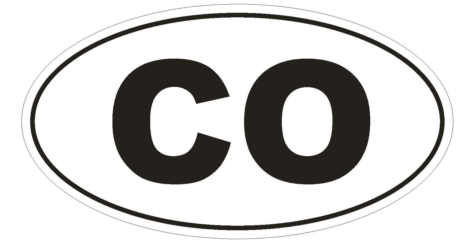 CO Colorado OVAL Bumper Sticker or Helmet Sticker D451 Colombia Country Code