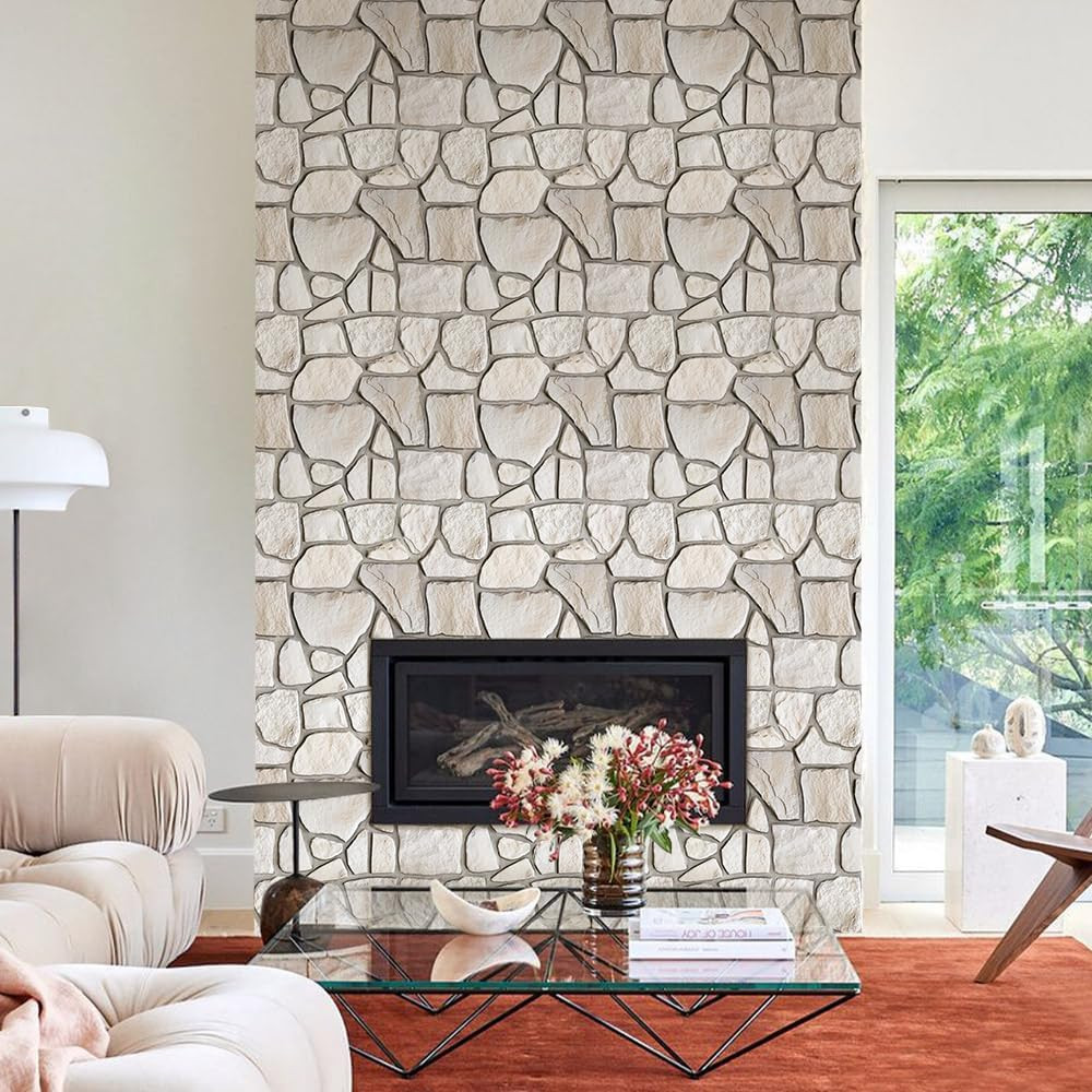 COMSTICKC 3D Peel and Stick Faux Stone Wall Panels for Quick DIY Wall Decor | Be
