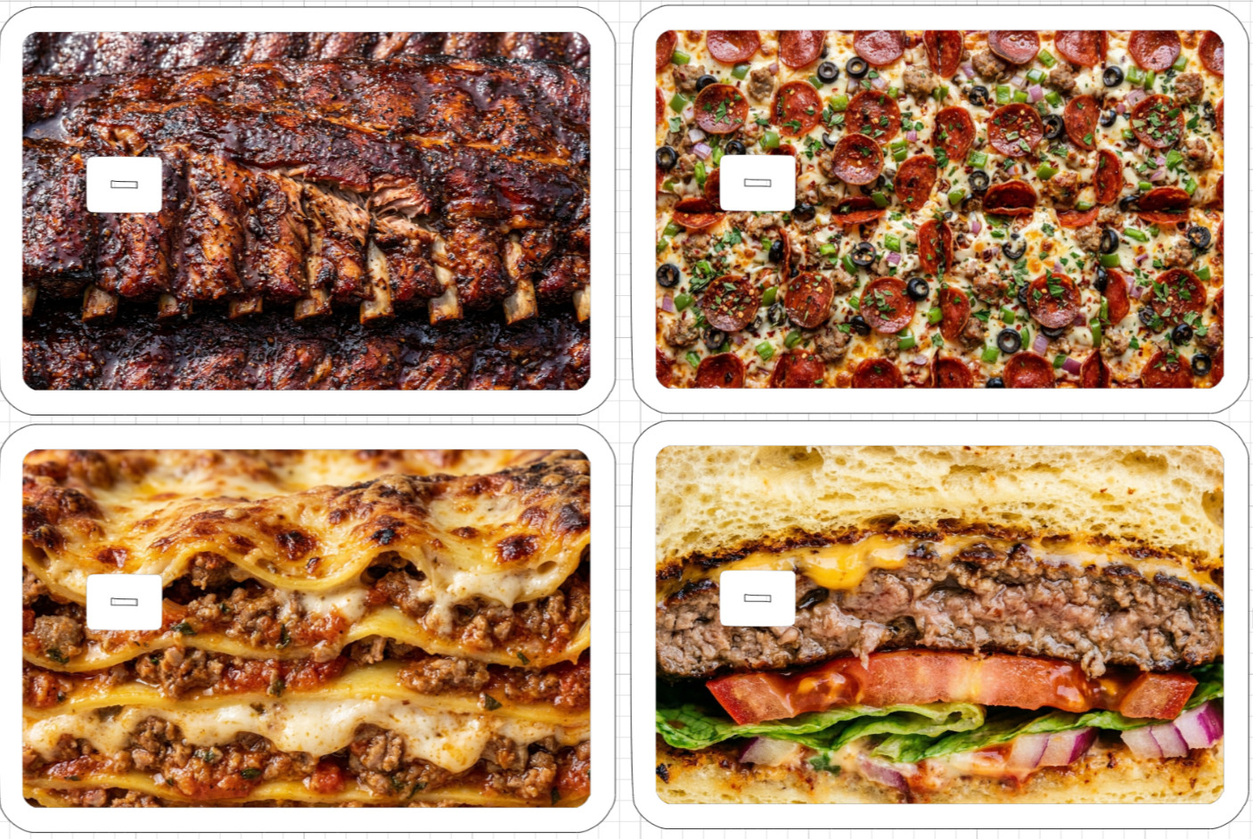 Food Fan Credit Debit ATM Gift Card Skin Sticker Ribs Pizza Hamburger Lasagna