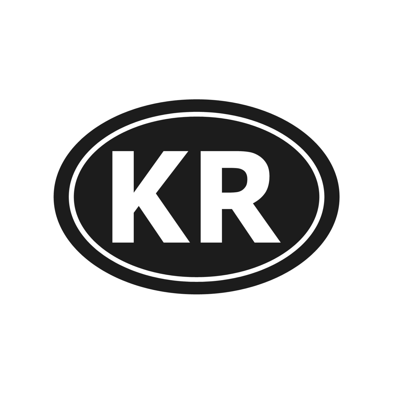 South Korea country initials Vinyl Decal Window Oval KR Laptop Sticker