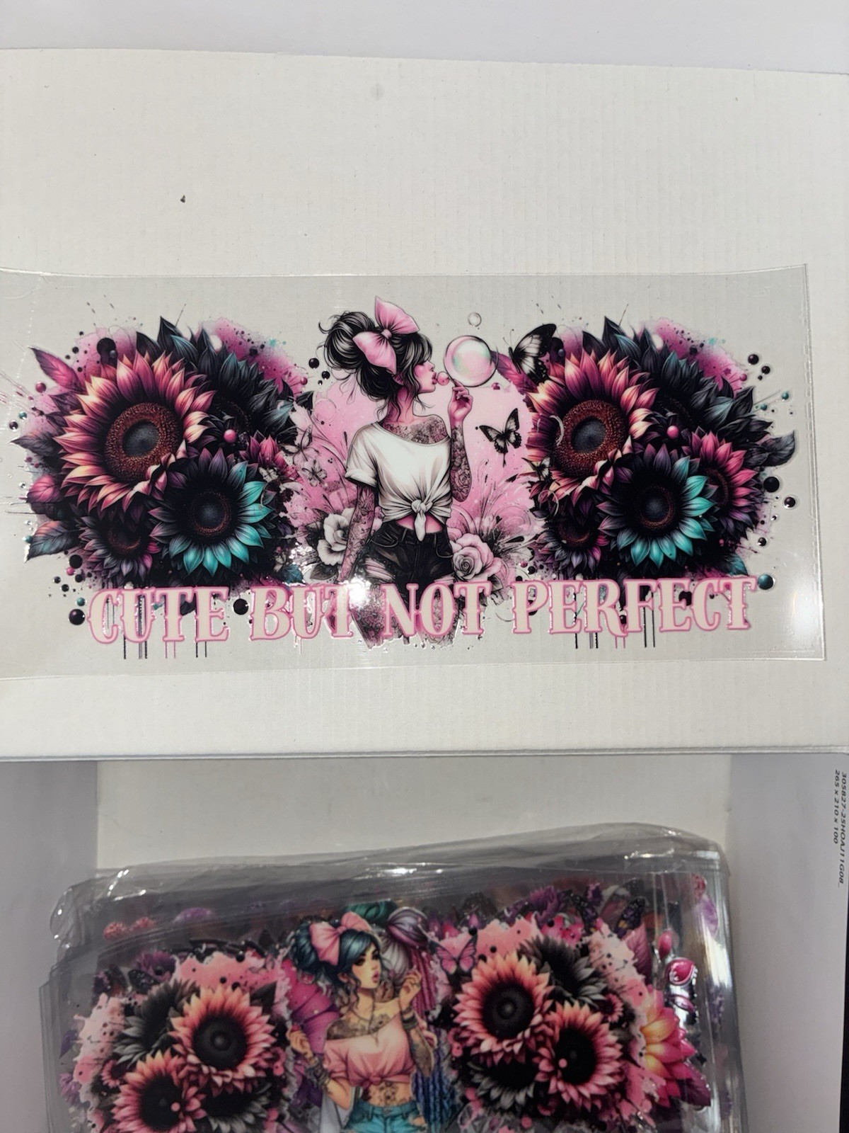 UV DTF Lot Multicolor Floral Girl with Sunflowers Horizontal