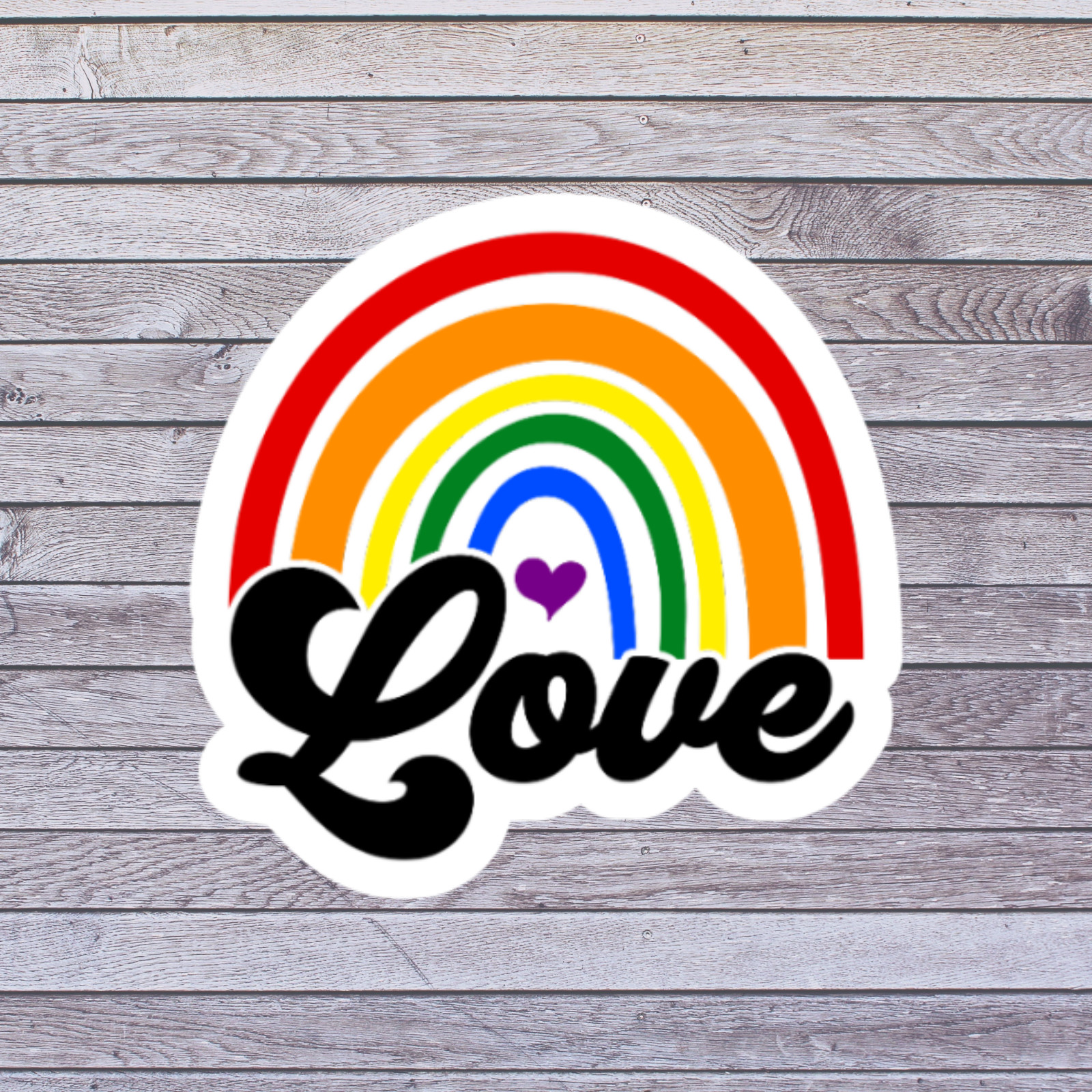 Love Sticker Vinyl Decal Rainbow Heart Pride LGBT Equality Car Laptop Tumbler