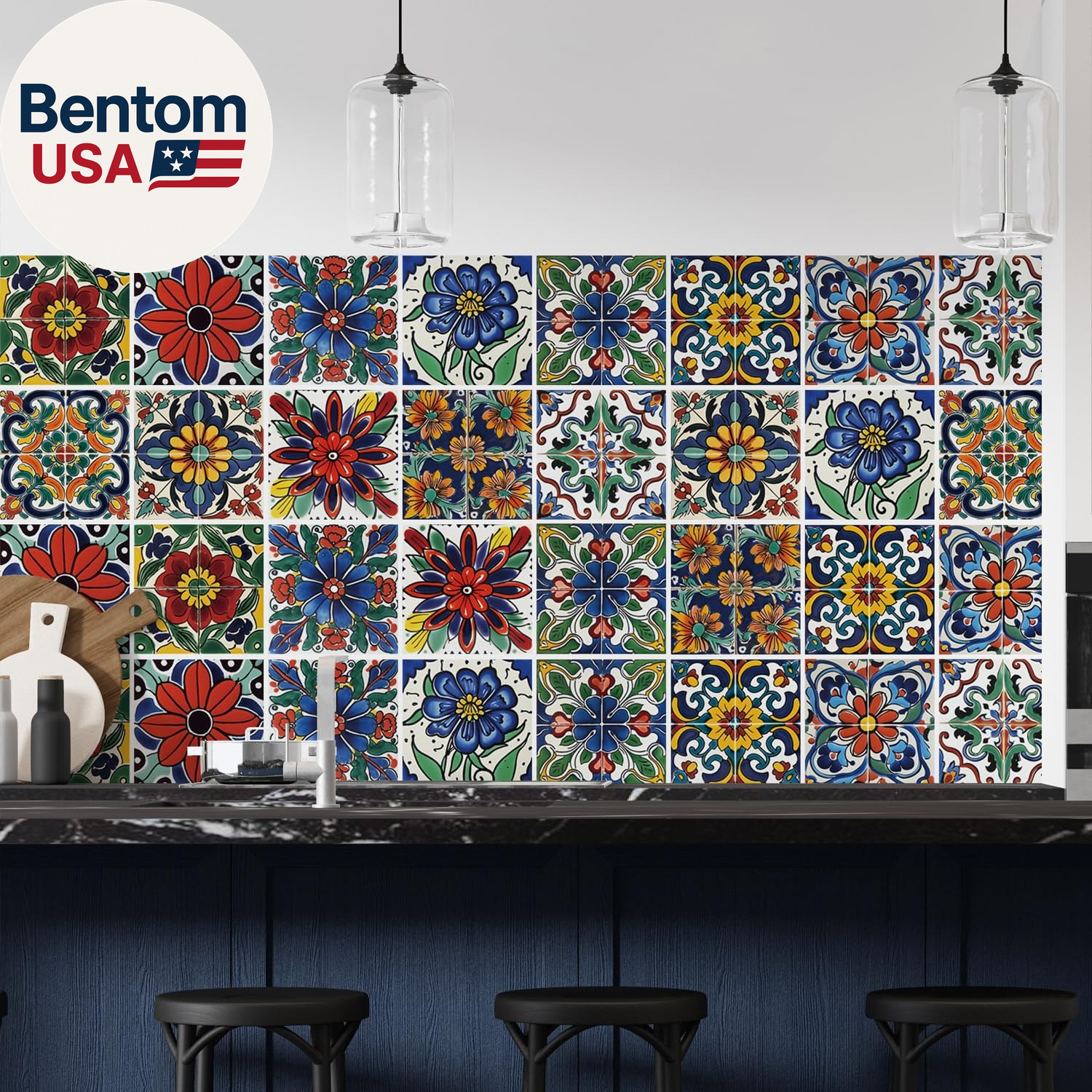 30 Pcs Mediterranean Style Peel and Stick Wall Tile Decals – Waterproof Vinyl St