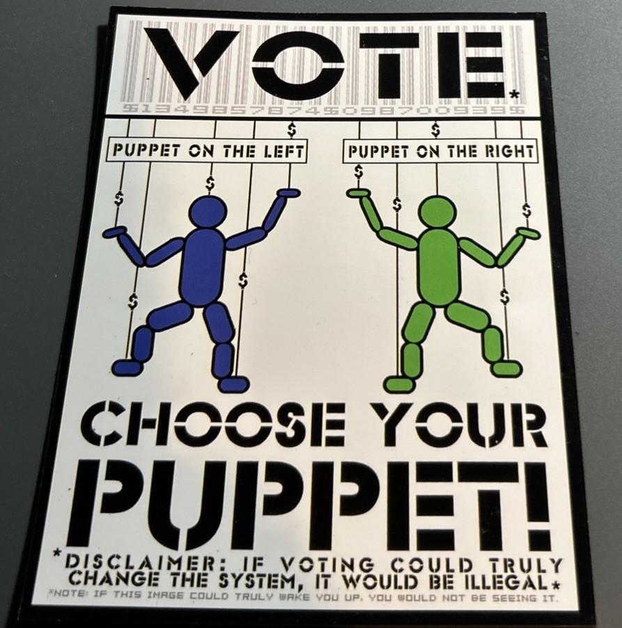 Large Magnet: VOTE – CHOOSE YOUR PUPPET (Funny Right / Left – Political Humor)