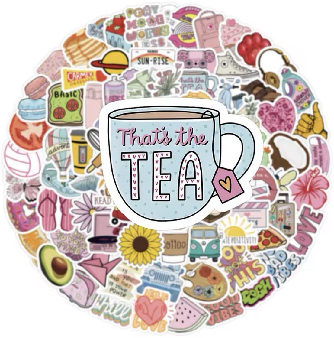 Girlie Summer Fun Style Stickers 100pc Fresh Fun Cartoon Stickers FREE SHIPPING